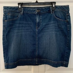 EUC JJill Dark Blue Jean Denim Skirt Plus Size 18